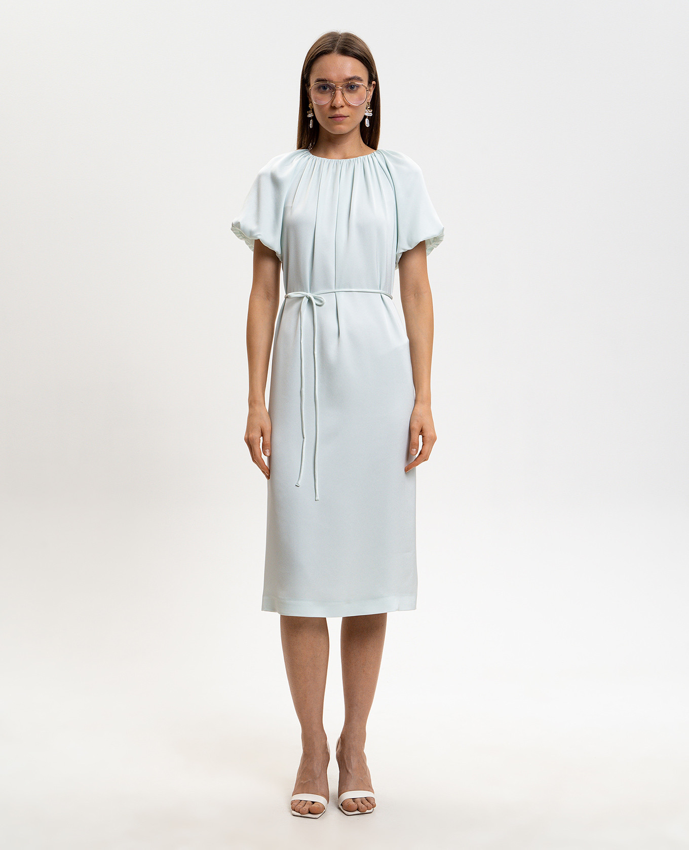 

Blue dress with belt Twinset, Light blue