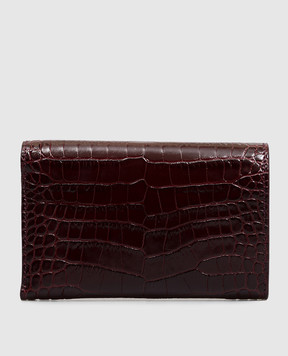Tom Ford Burgundy crocodile-embossed leather wallet AUBE S0532LCL607P