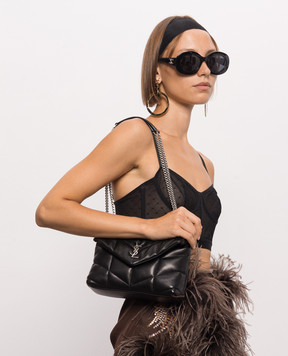 Saint Laurent Black leather bag with emblem 7593371EL00