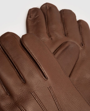 Orciani Brown leather gloves GU0108NFK
