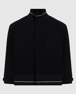 Y`S Yamamoto Black sports jacket with contrast stripes YVY03529