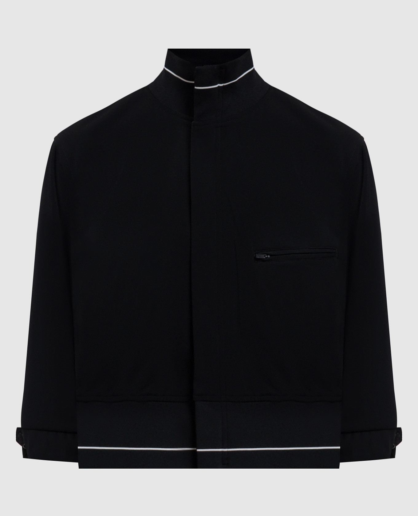 Black sports jacket with contrast stripes