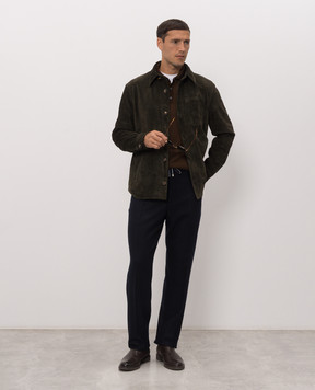 Brett Johnson Brown wool polo shirt FW26K24LPWICHE