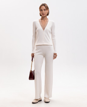 Twinset Double-layered cardigan in ivory 262LI3EAA