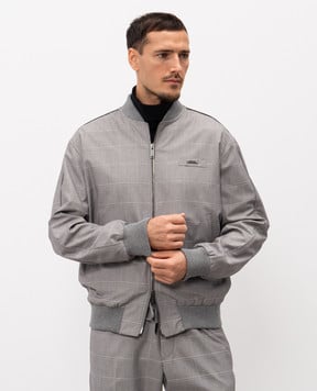 Iceberg Gray checkered bomber jacket O0105239
