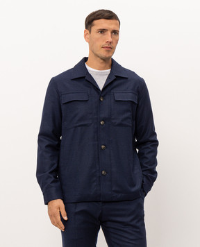 Pini Parma Blue wool shirt jacket SHIJKTBLUE