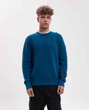 Moncler Blue jumper with logo patch L20919C00004M1113
