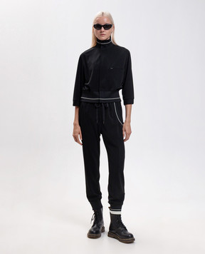Y`S Yamamoto Black sports jacket with contrast stripes YVY03529