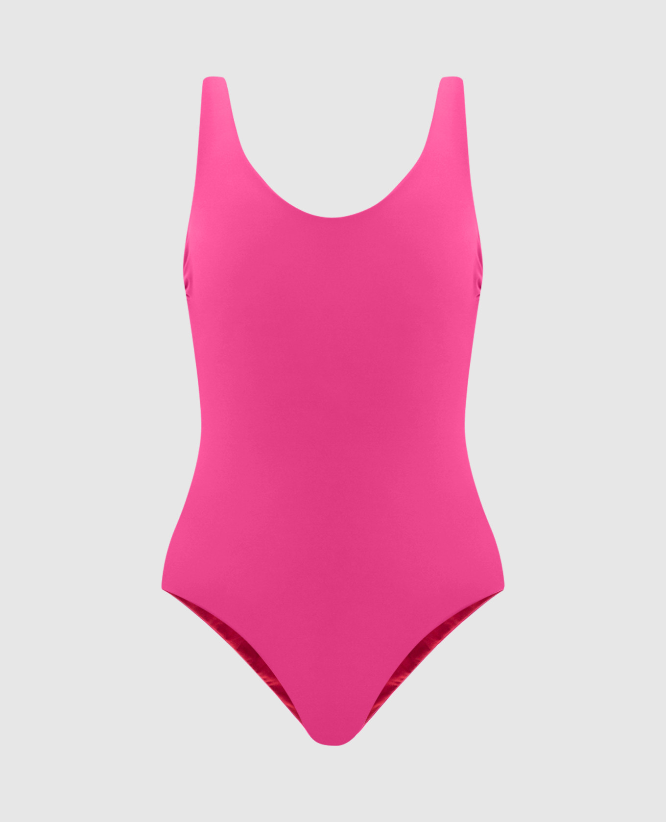 Pink reversible swimsuit with logo patch