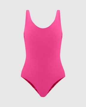 Fisico Pink reversible swimsuit with logo patch CC03MB