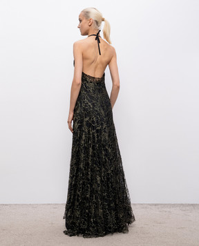 Marc Le Bihan Khaki lace dress with open back 21230