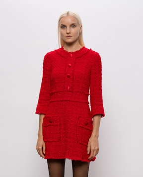 Dolce&Gabbana Red tweed dress with lurex F622ATHJMRM