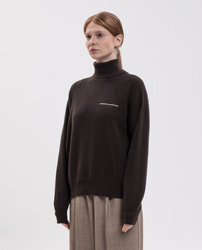 Peserico Brown wool, silk and cashmere sweater S99994F12K09283