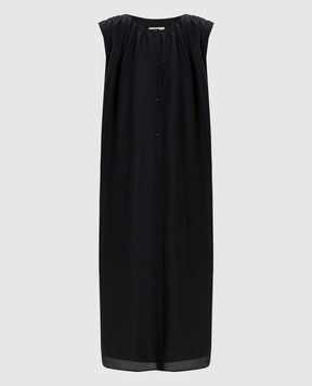 Loulou de Saison Cora black silk shirt dress CORA