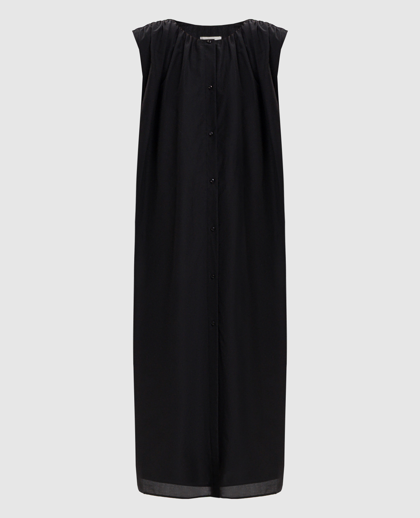 Cora black silk shirt dress