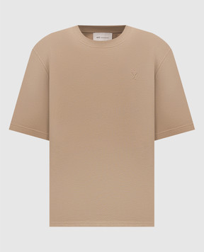 Ami Paris Beige T-shirt with emblem UTS341726