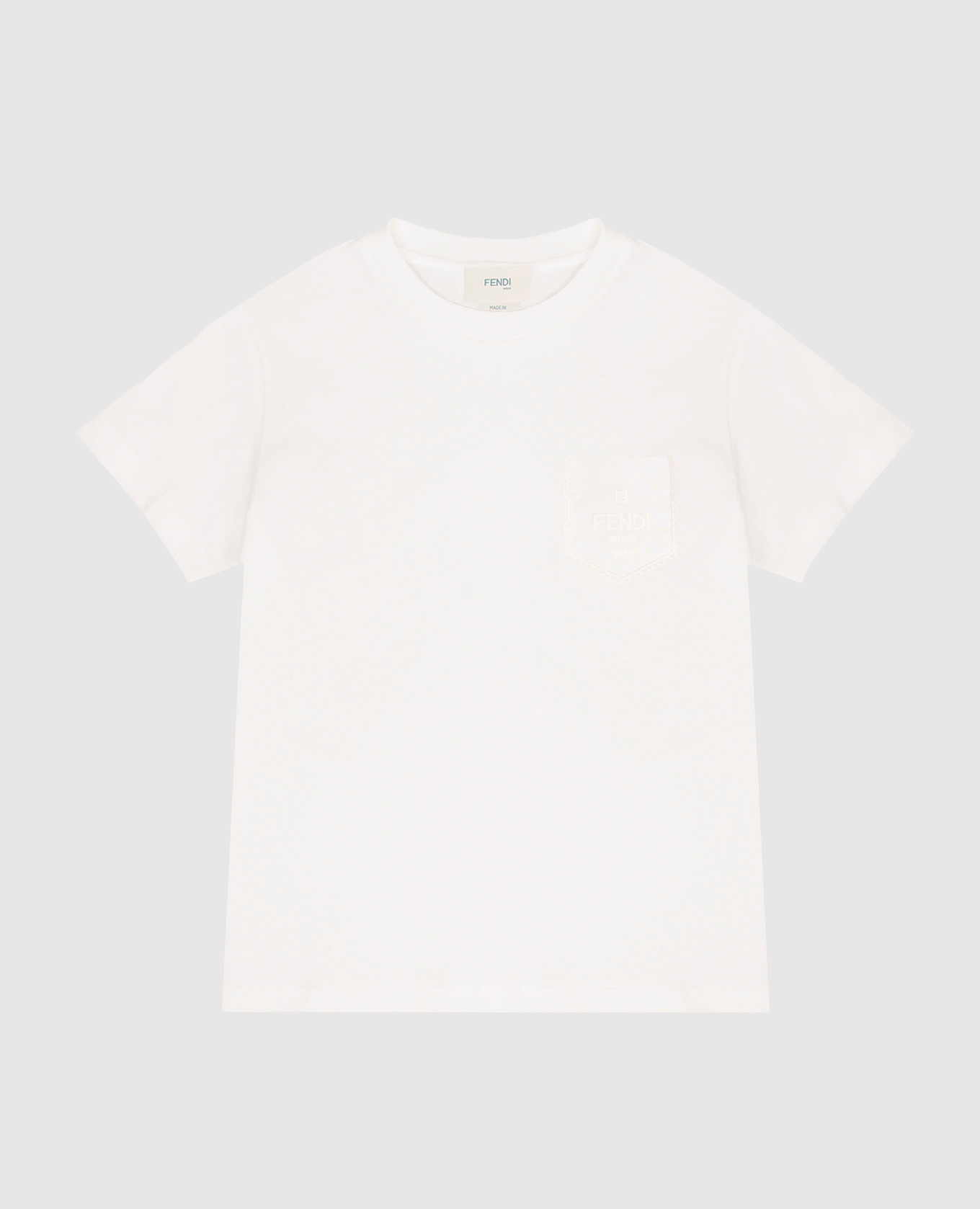 Children's white T-shirt with embroidered logo