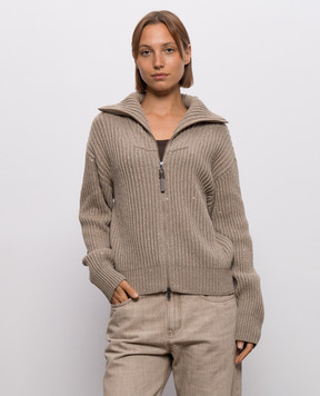 Brunello Cucinelli Brown cashmere and wool cardigan MBM753506P
