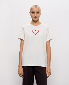 Dondup Ivory T-shirt DS098JF0371DNC5