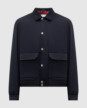 Brunello Cucinelli Blue silk and wool jacket MM4346571