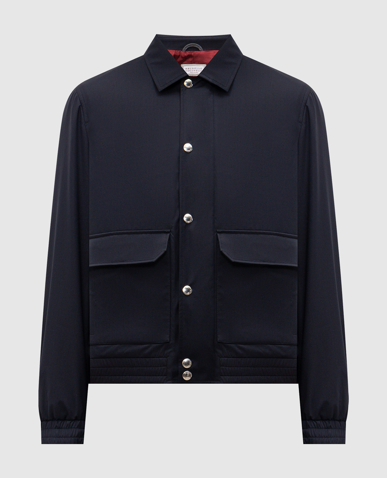 Blue silk and wool jacket Brunello Cucinelli