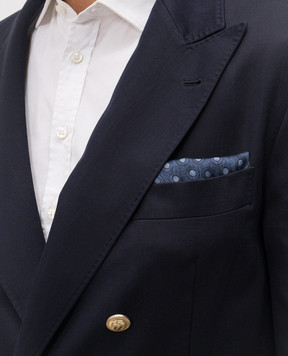 Brunello Cucinelli Blue polka dot silk scarf MX8720091