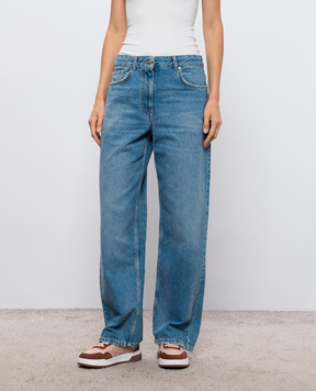 Palm Angels Blue jeans with a worn effect PAWYA001DN001