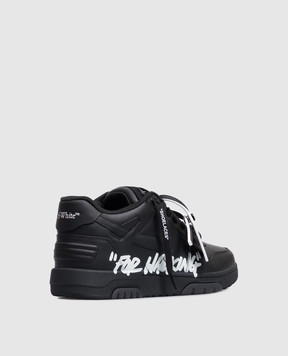 Off-White Out Of Office "For Walking" black leather sneakers M189C9L01A