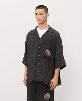 Misbhv Black Smile shirt with a reaper effect 260M101