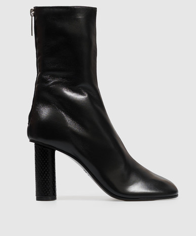 Black leather Alice ankle boots