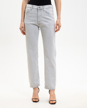 Dondup Grey jeans with logo patch DP776DF0277DMB1