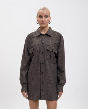 Maison Margiela MM6 Brown mini shirt dress S62DA0064M35636