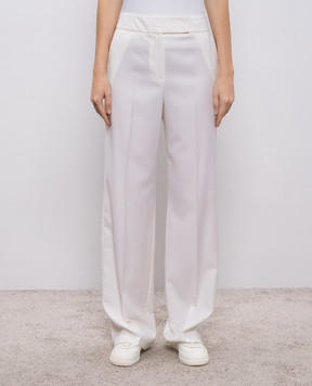 Peserico White wool pants E04967U05815