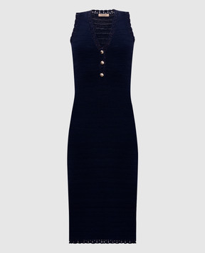 Twinset Blue midi dress with logo 261TP3073
