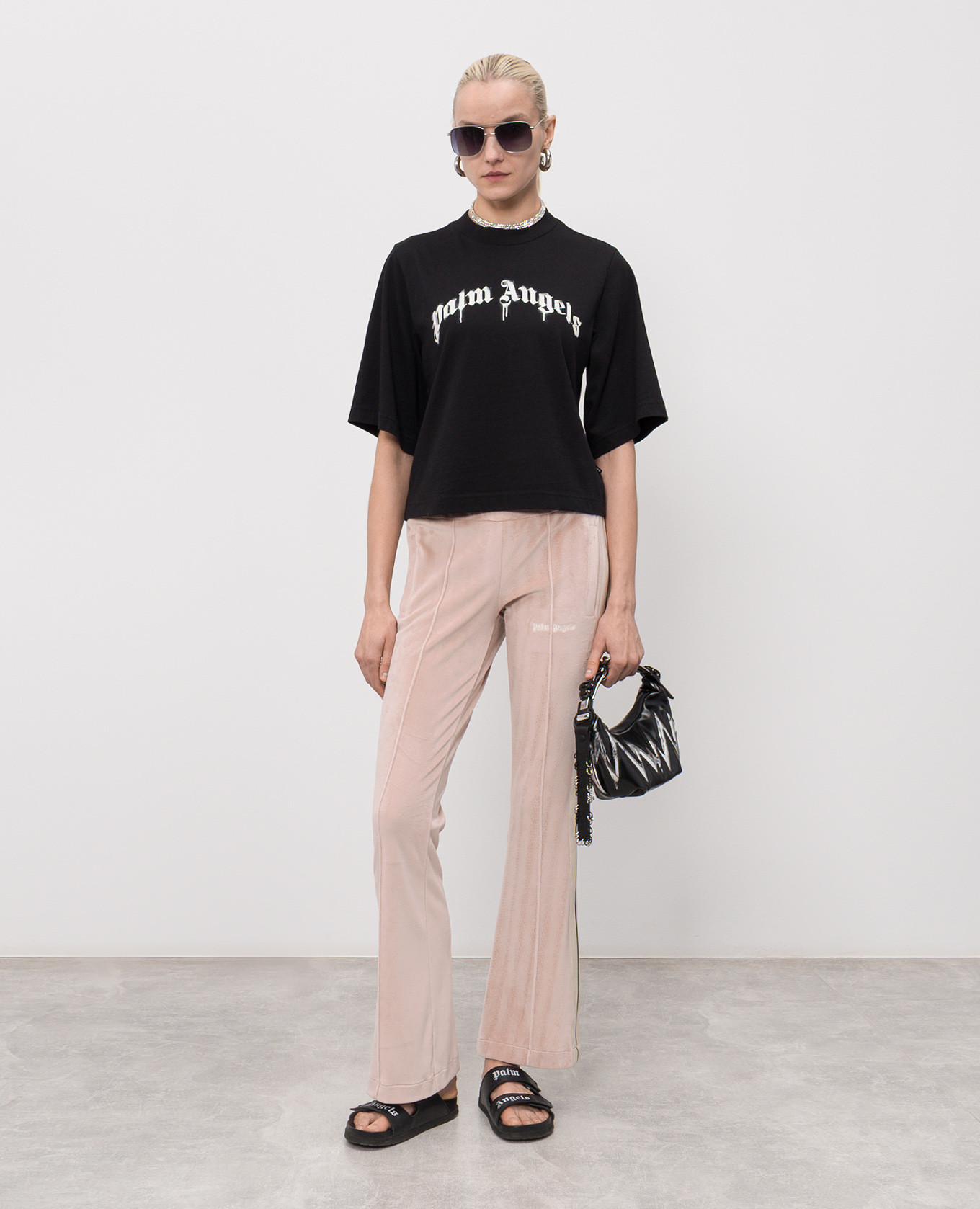 

Black t-shirt with logo print Palm Angels