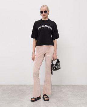 Palm Angels Black t-shirt with logo print PWAA079S26JER004