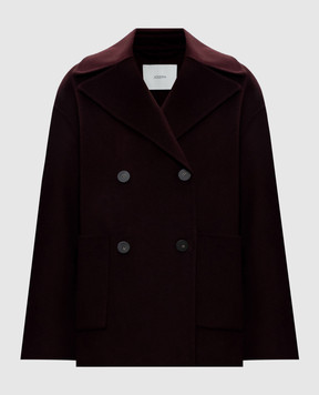 JOSEPH Flavia burgundy double-breasted wool and cashmere coat JF010041