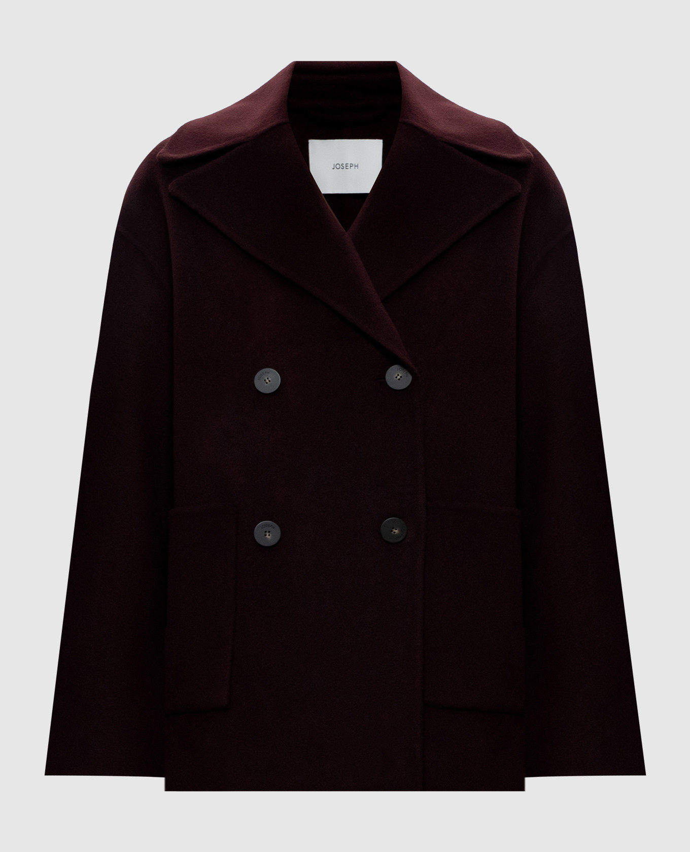 Flavia burgundy double-breasted wool and cashmere coat