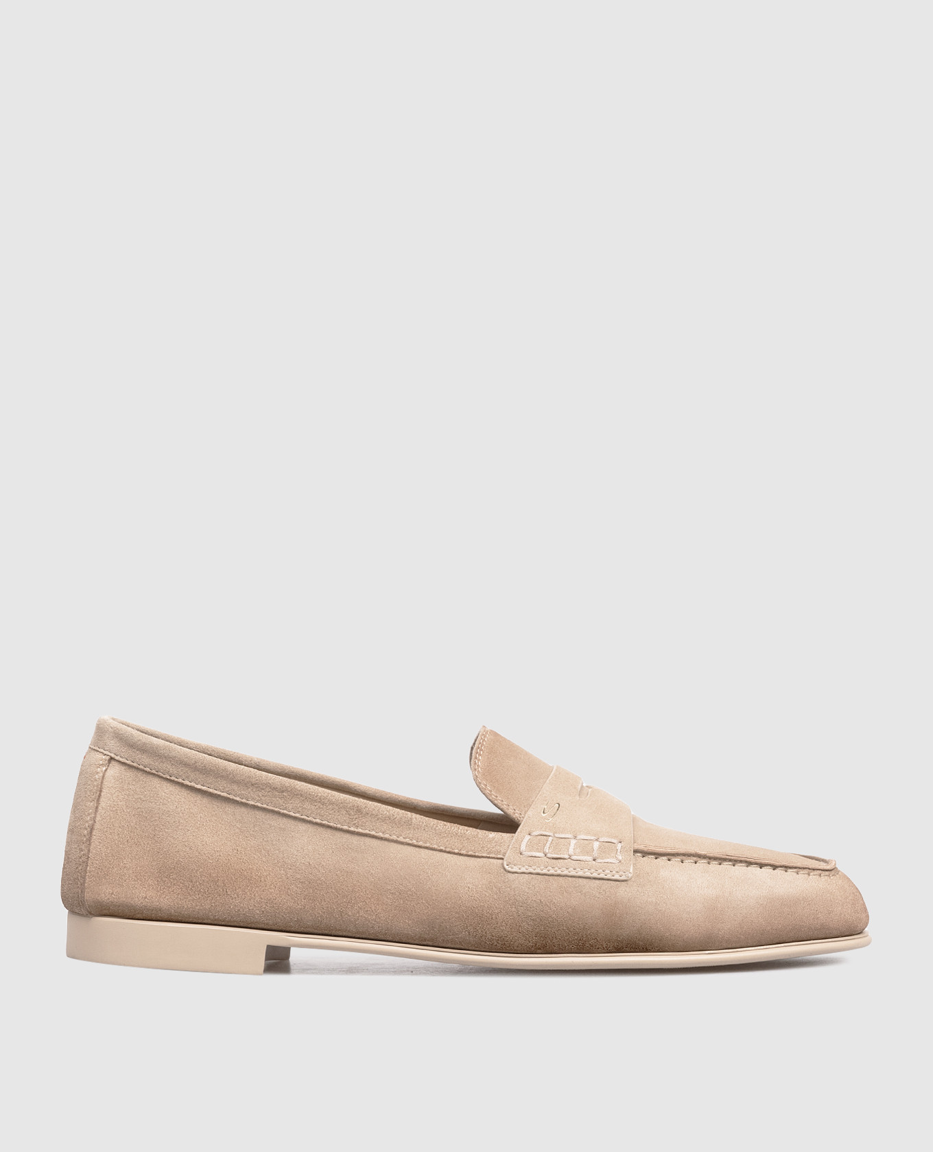 

Beige suede loafers with monogram logo Santoni