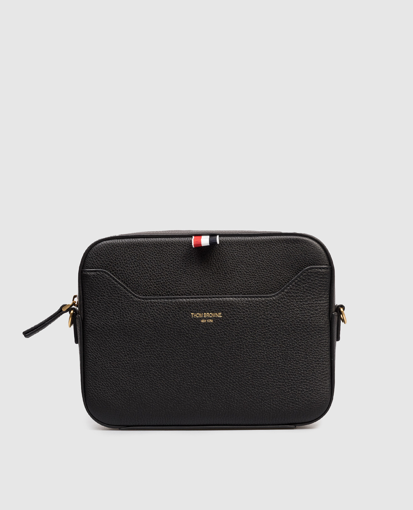 

Black leather bag with logo Thom Browne