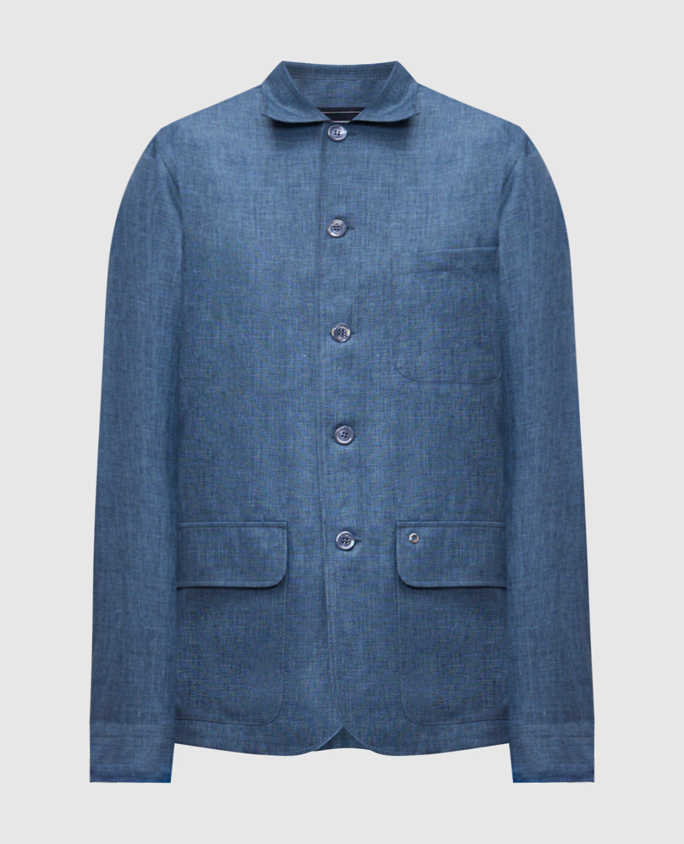 

Blue linen, wool and silk shirt Stefano Ricci