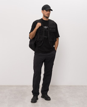 Stone Island Black vest with pockets L2S15G100016S0424