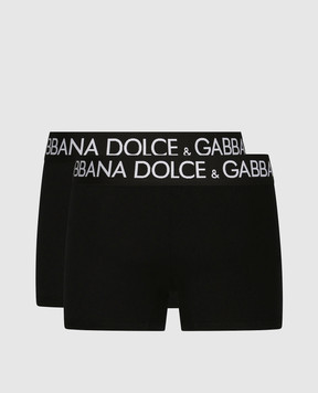 Dolce&Gabbana Set of black boxer briefs with contrasting logo M9D70JONN97