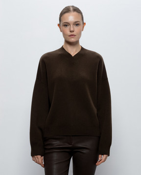 JOSEPH Lily brown cashmere and wool pullover JF010129