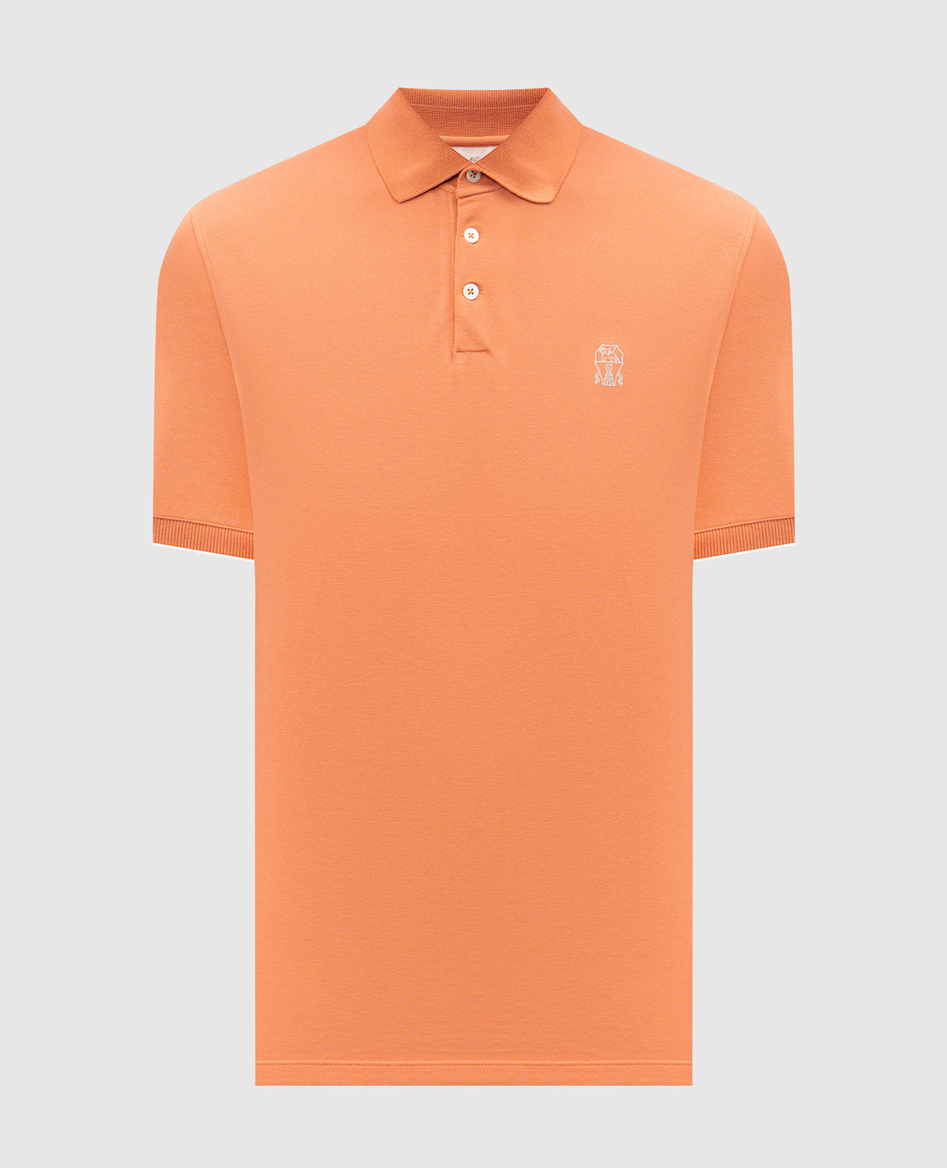 Orange polo shirt with logo print