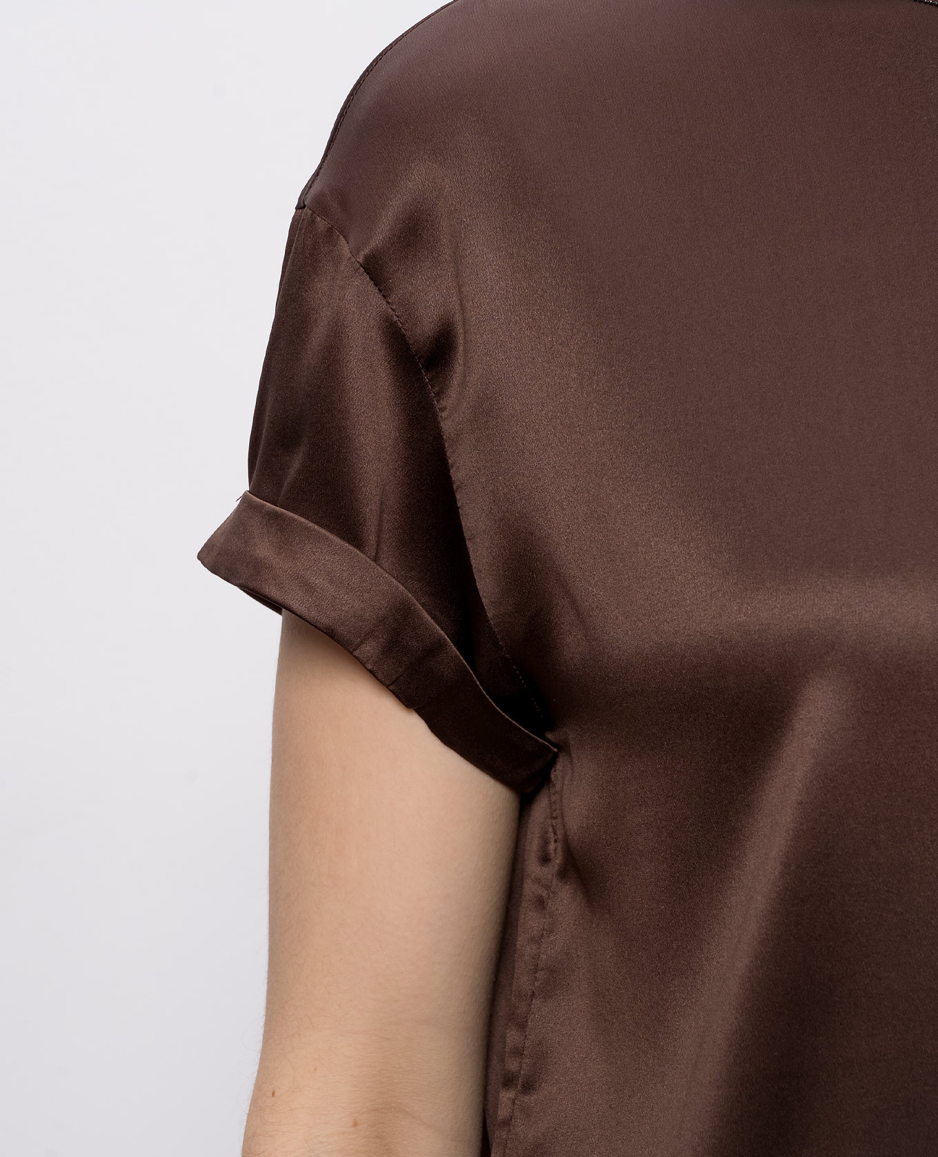 

Brown blouse with silk Brunello Cucinelli