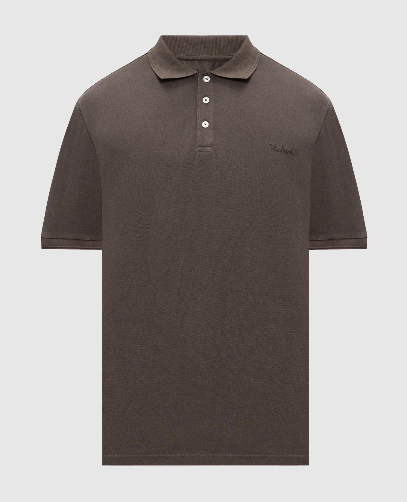 Brown polo shirt with embroidered logo