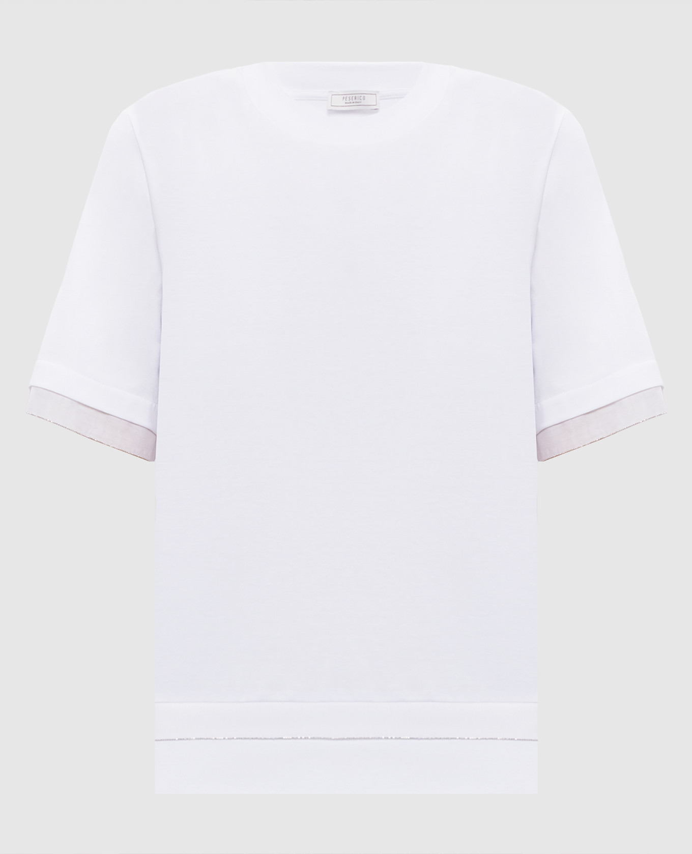 

White T-shirt with a monil chain Peserico