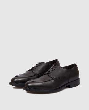 Doucal's Black leather derby shoes DU3580MARCUT287