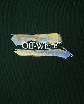 Off-White Children's green hoodie with Arrow Watercolor print 44BBB001F26F005